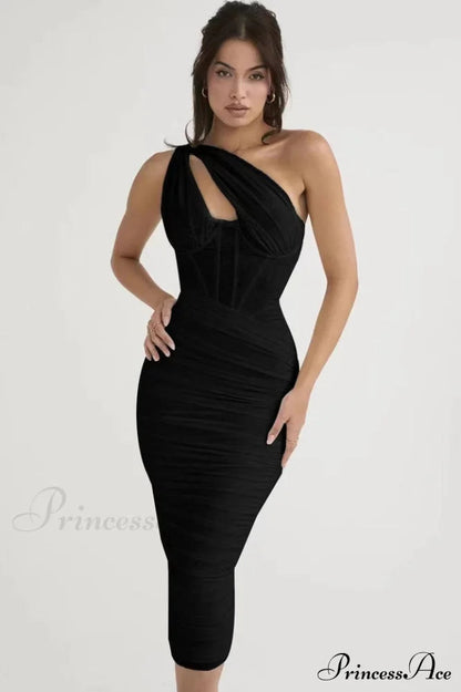 Asymmetric Cutout Stylish Midi Dress