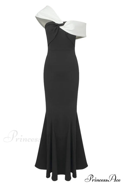 Asymmetric Off Stylish Shoulder Maxi Dress