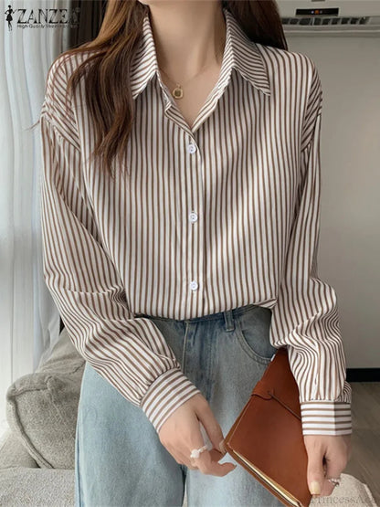 Asymmetrical Lace-up Button Lapel Blouse
