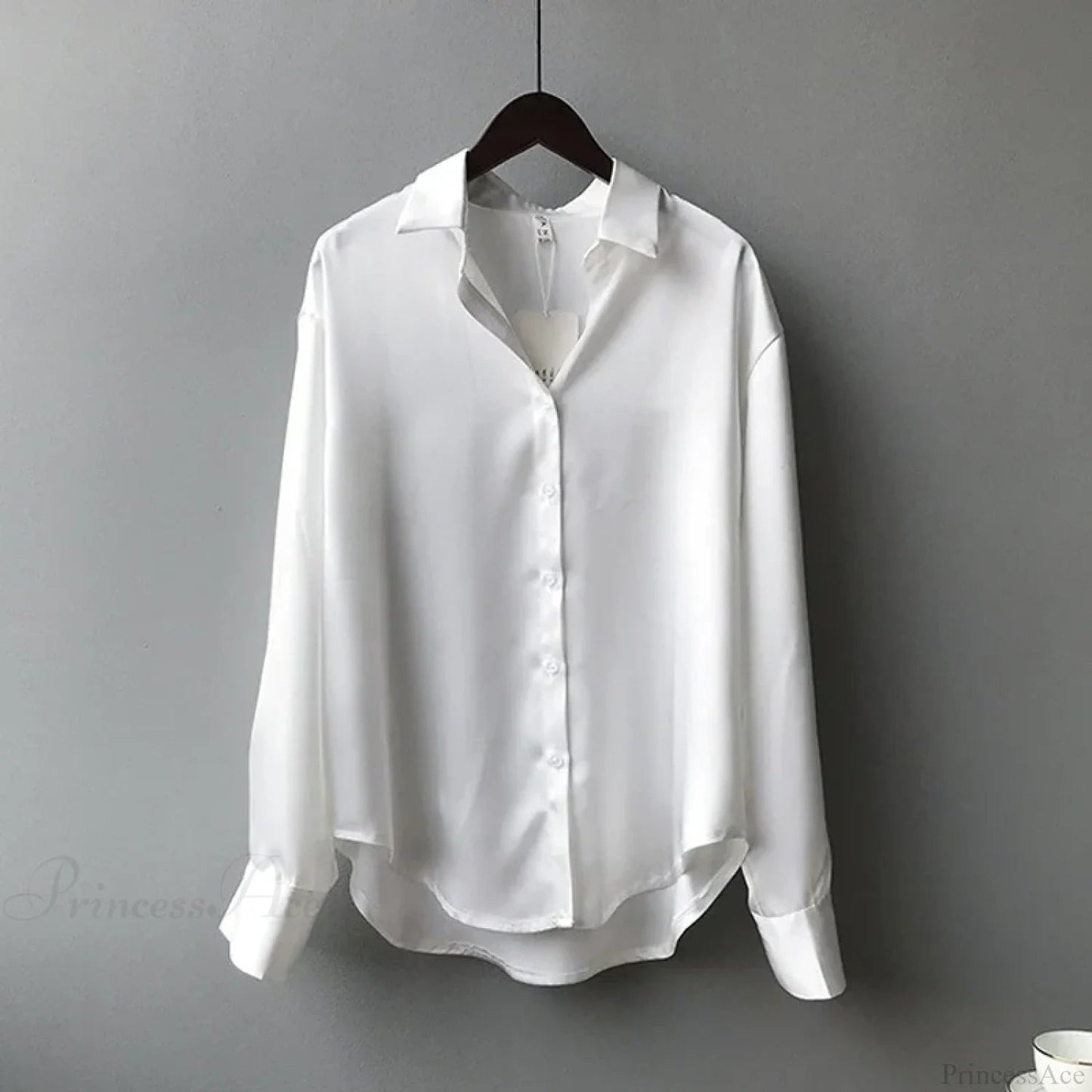 Autumn Button Up Satin White Blouse