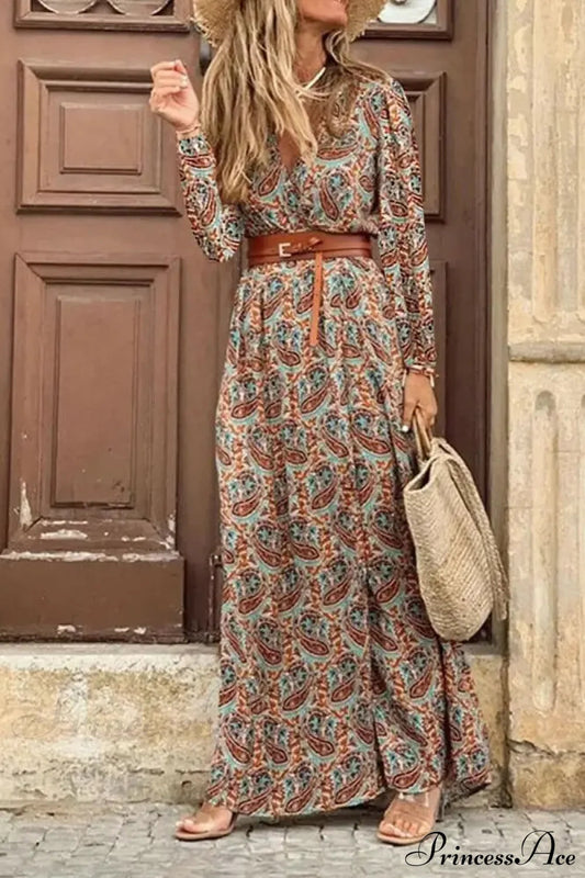 Autumn High Split Maxi Dress