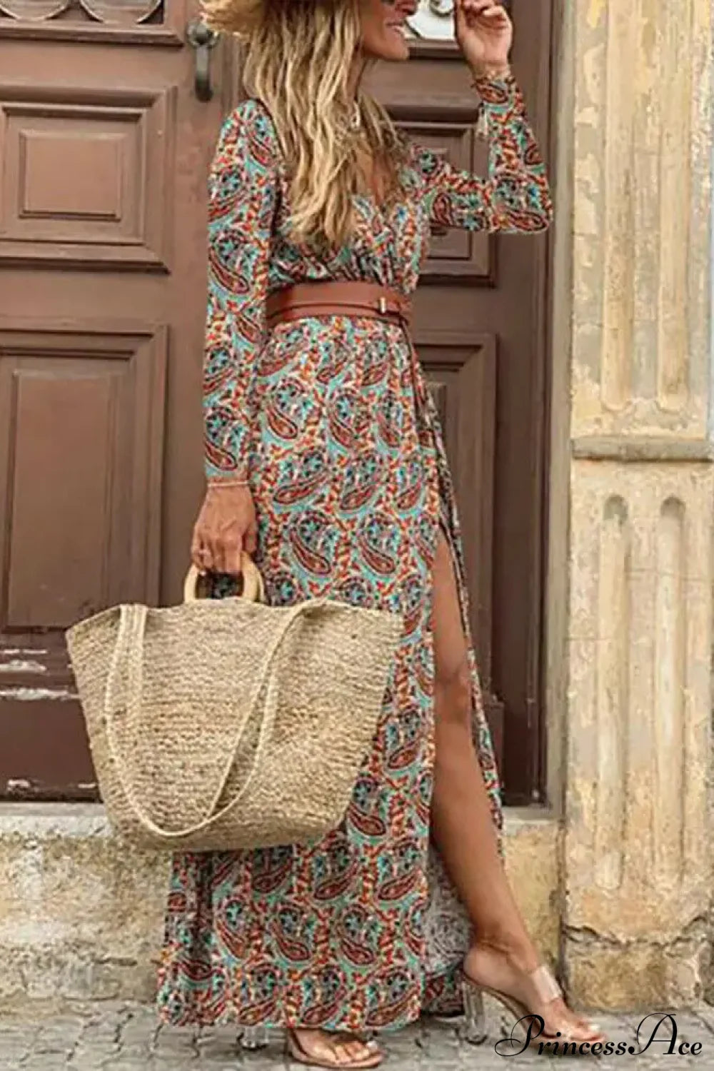 Autumn High Split Maxi Dress