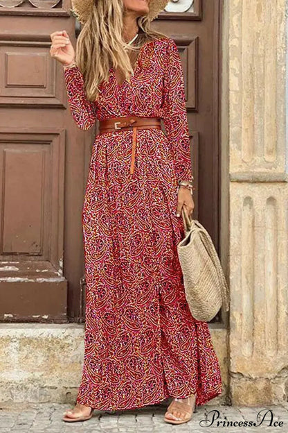 Autumn High Split Maxi Dress