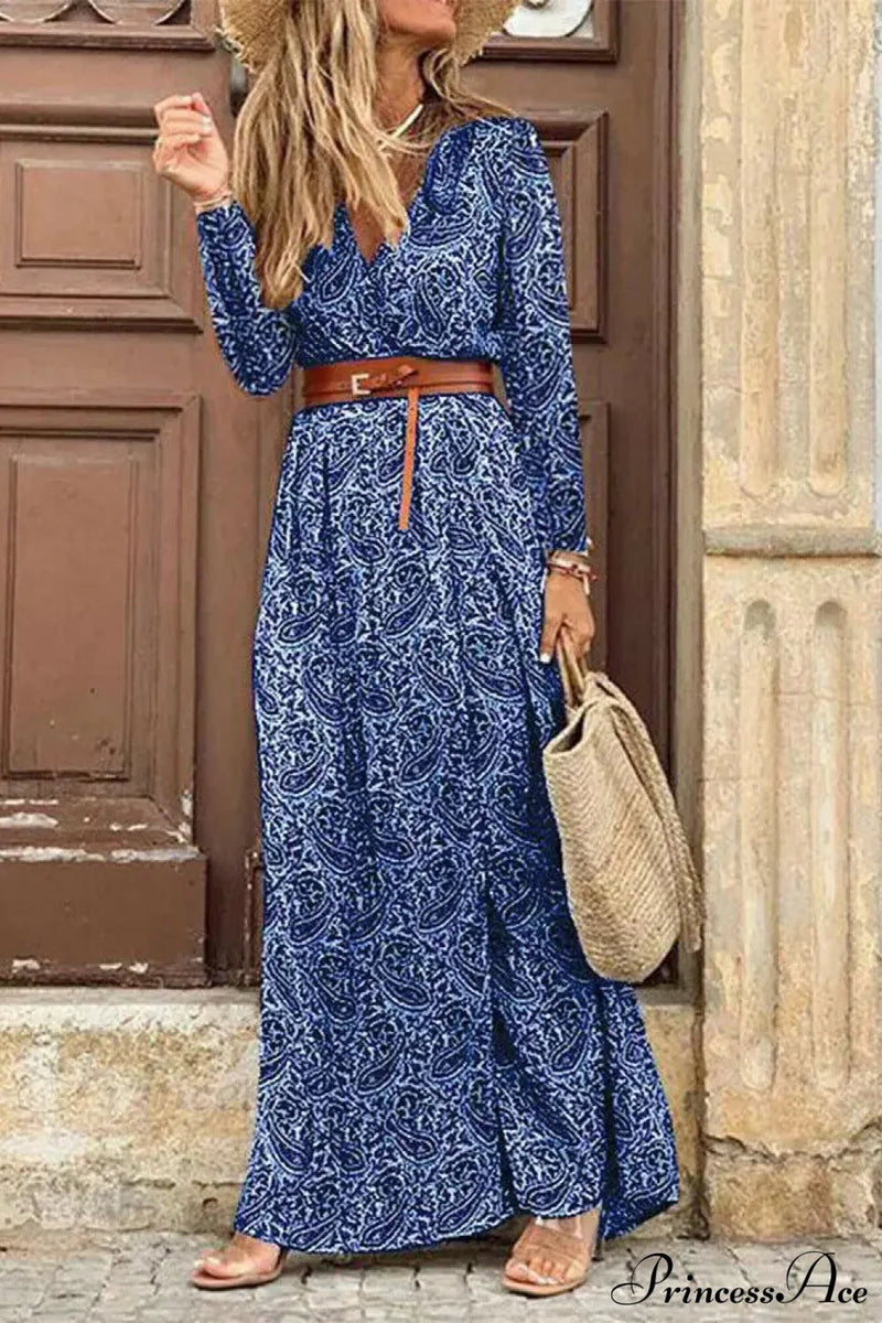 Autumn High Split Maxi Dress