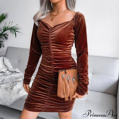 Autumn Long Sleeve Turtleneck Bodycon Mini Dress