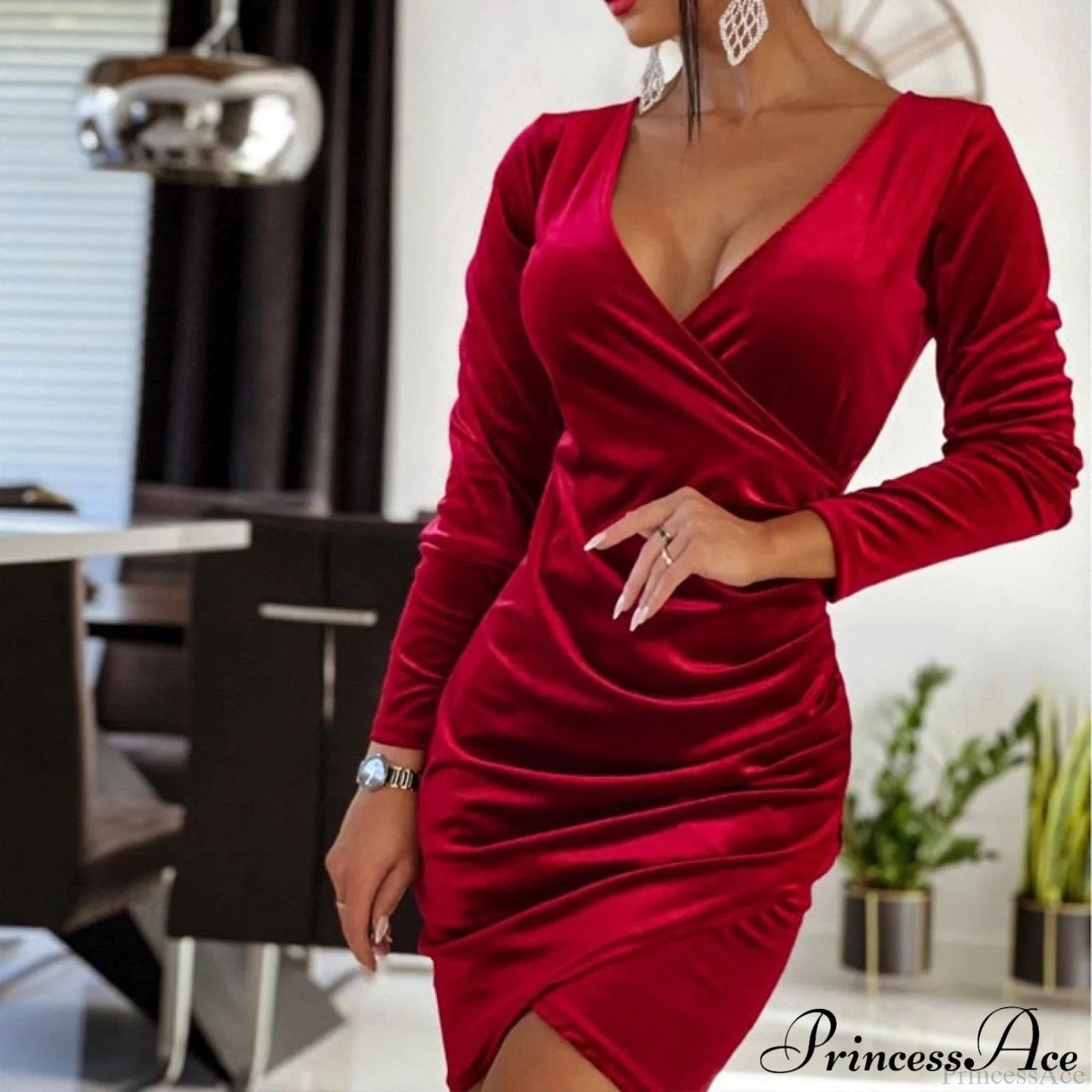 Autumn Long Sleeve Turtleneck Bodycon Mini Dress
