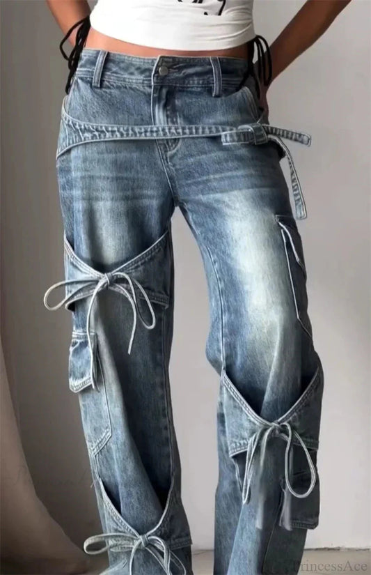 Azure Medieval Roomy Y2k Cargo Pant