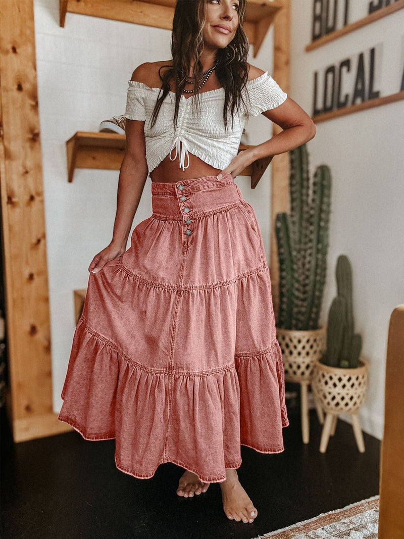 Denim Cake Skirt