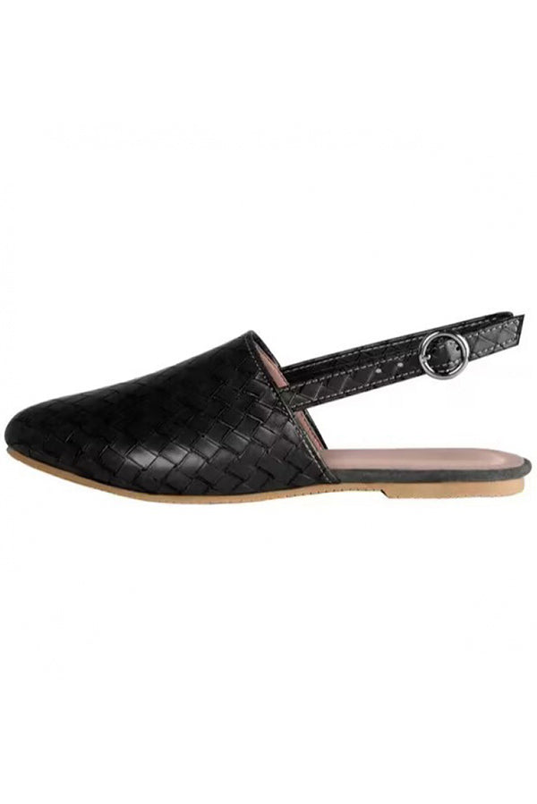 Pointed Toe Woven Flat Sandals