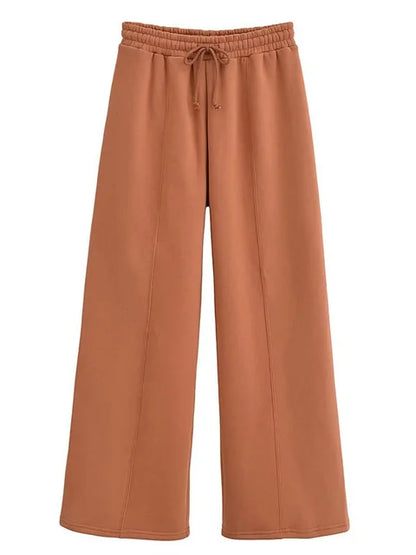 Autumn 2 Piece-set Tracksuit Trousers Outfits Female Slim High Waist Drawstring Clothes Loose ’s Pants Sets