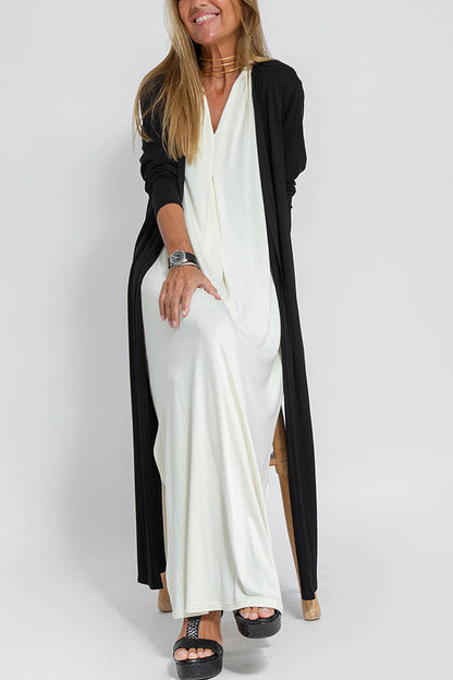 Shades of Happiness Knit Color Slit Drape Cardigan