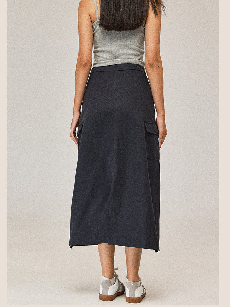 Drawstring High-waist Skirt