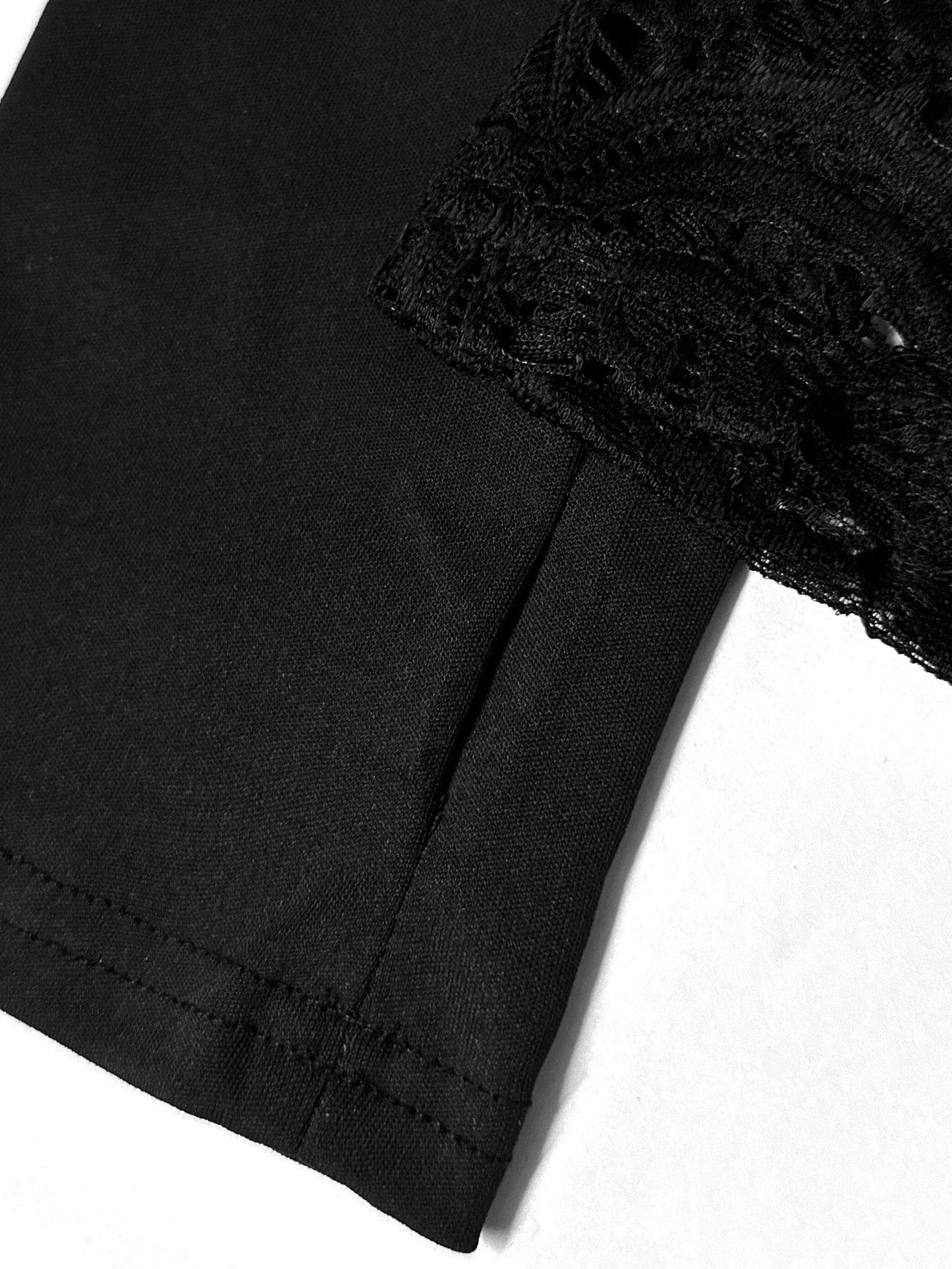 Cutout Lace Stitching T-shirt Rf6521