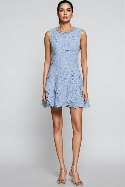 Beldend Sleeveless Lace Mini Dress