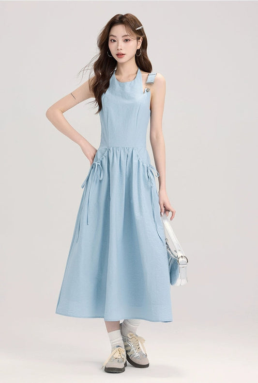Overall Midi Dress With Side Ties