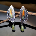 Cosmic Green Stone Earrings