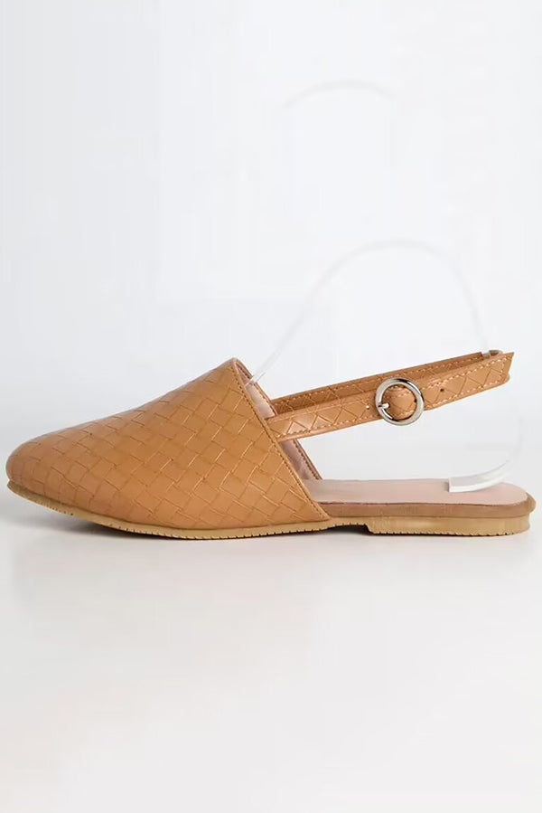 Pointed Toe Woven Flat Sandals