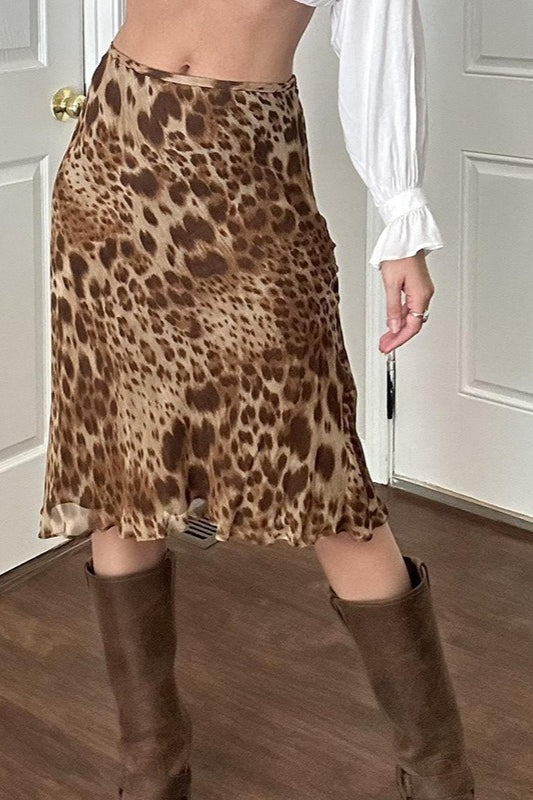 Retro Leopard Tulle Skirt