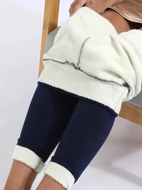 Pants Warm Winter Thick Velvet Legging High Waist Black Leggings Compression Thick Lamb Wool Pants Cold Resistant Pants