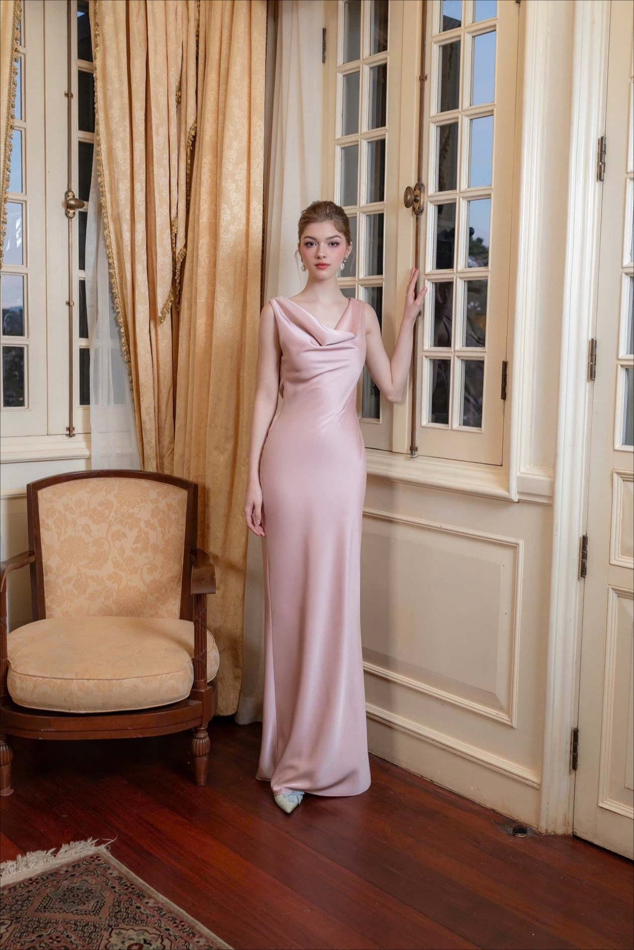 Satin Evening Maxi Dress