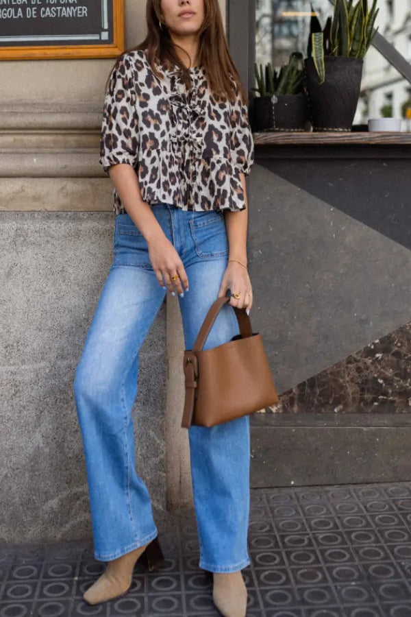Ivette Leopard Blouse