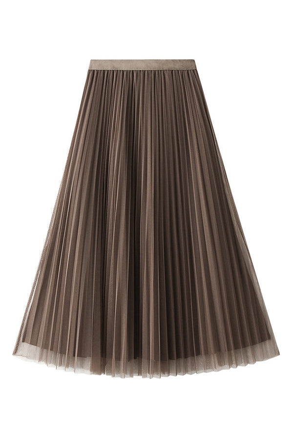 Reversible Pleated A-line Gauze Skirt