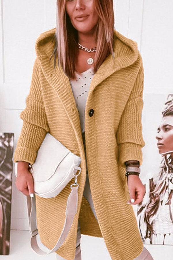 Hooded Knitwear Hood Collar Temperament Commuting Loose Cardigan Sweater
