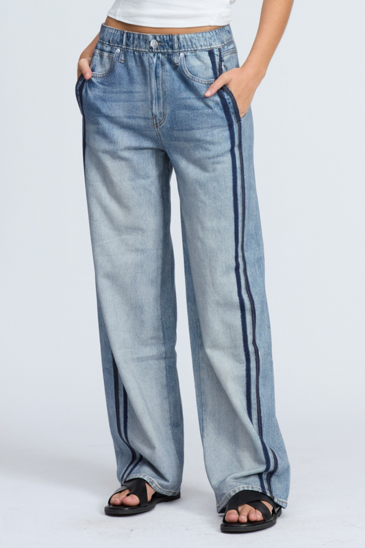 Wash Vertical Pattern Sweatpant Jean