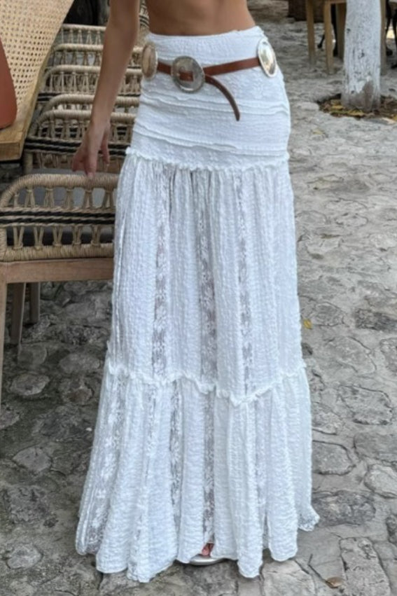 Sheer High-slit Skirt
