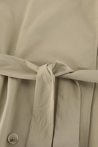 Khaki Belted Trench Midi Coat