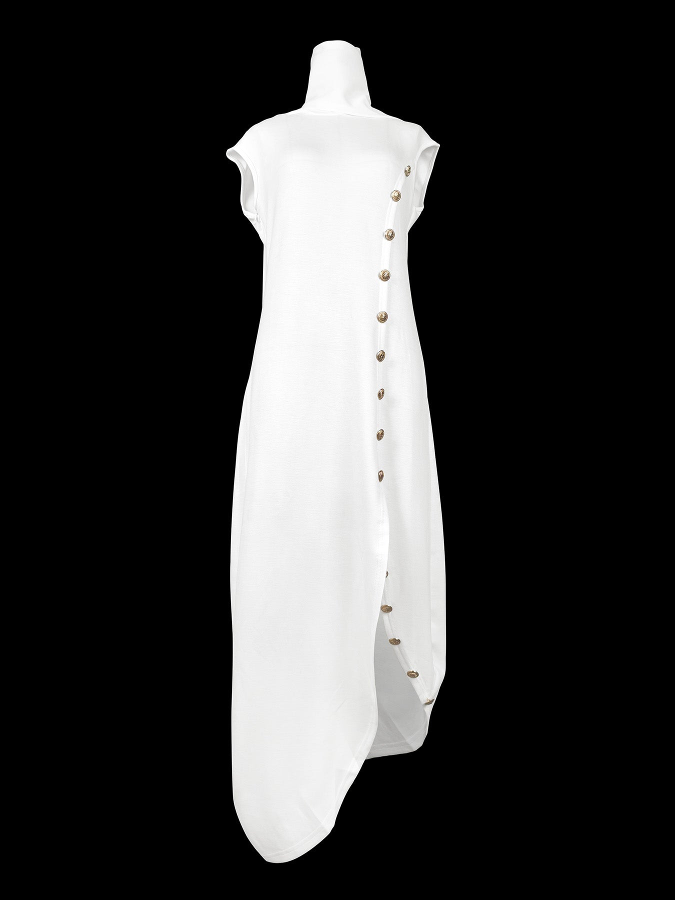 Loose Sleeveless Color Split-side Shawl Collar Maxi Dresses