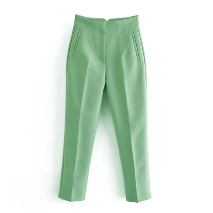 Classic ’s Pencil Pants Spring Basic High Waist Straight Pant Female Slim Ankle Length Trouser Pantalones