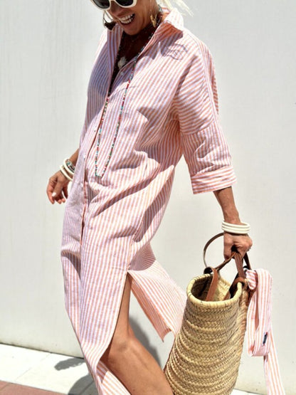 Azenith - Striped Lace-up Dress
