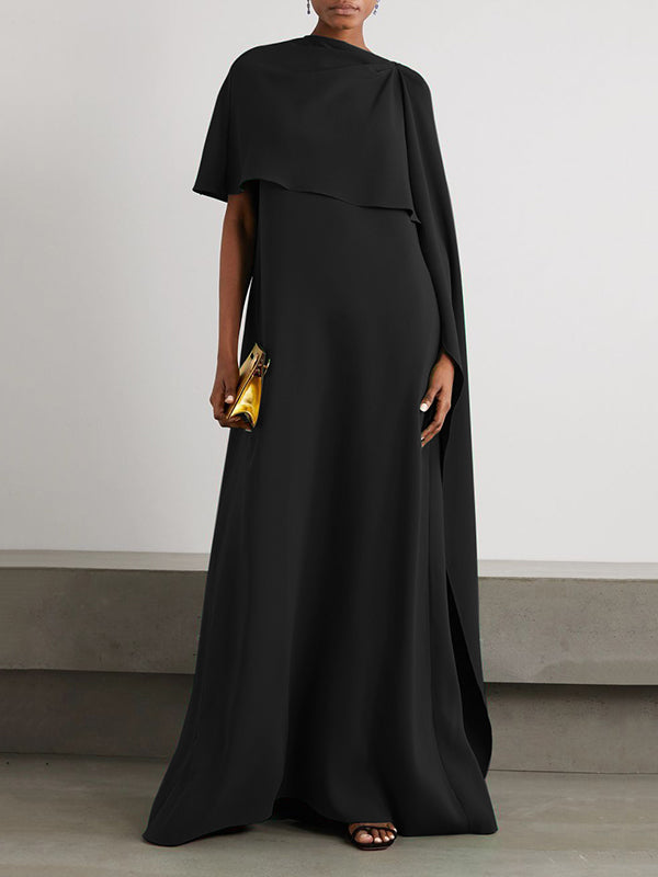 Loose Asymmetric Color Maxi Dresses