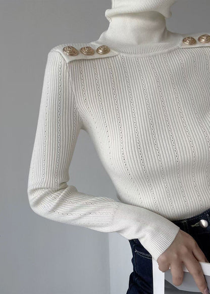 Black Hign Neck Patchwork Woolen Knit Sweaters Winter Rv023