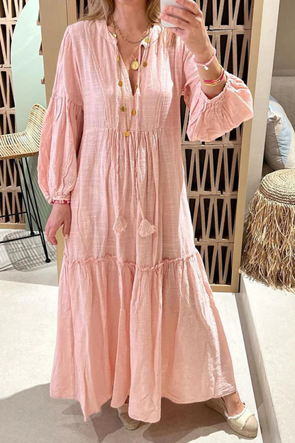 Take Me to Cabo Unique Print Button Loose Shirt Midi Dress