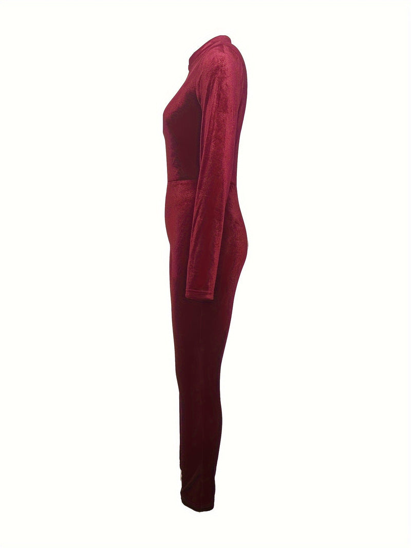 Long Sleeve Zip Up Jumpsuit Yr0875