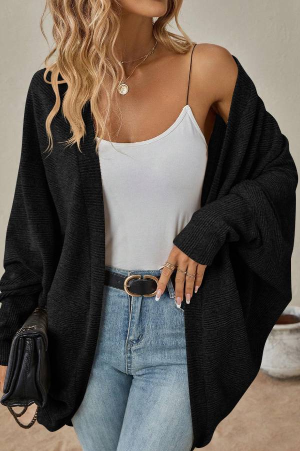 Bat Sleeve Cardigan Loose Knitted Jacket