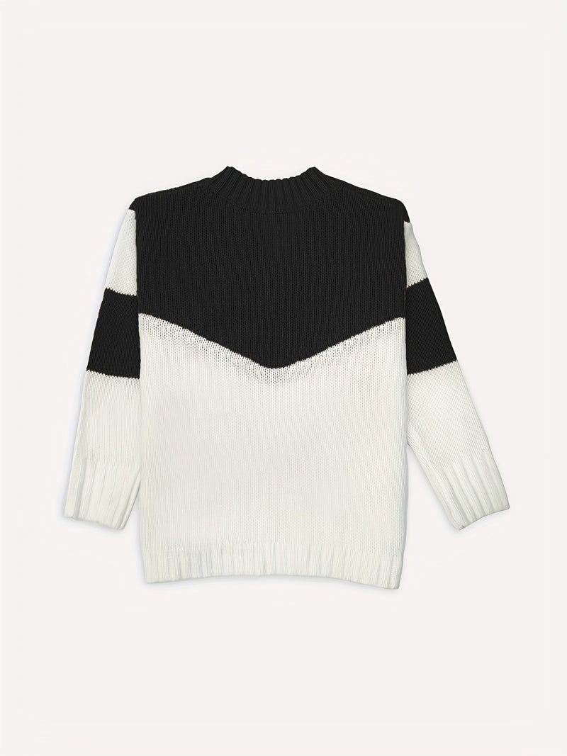 V Neck Long Sleeve Sweater Dt4974
