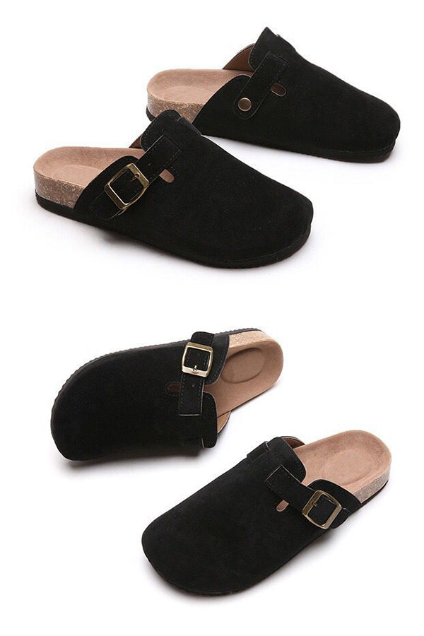 Flat Half Slippers Outer Wear Round Toe Half Slippers
