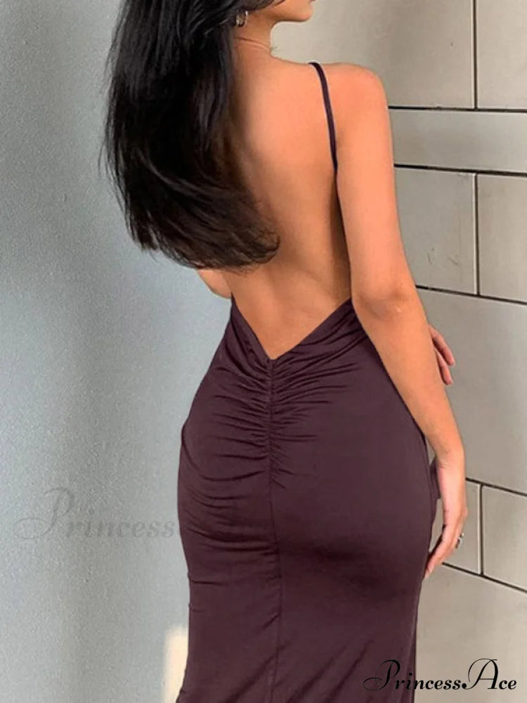 Back Split Mermaid Maxi Dress