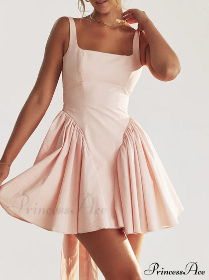 Backless Bow Stylish Mini Dress