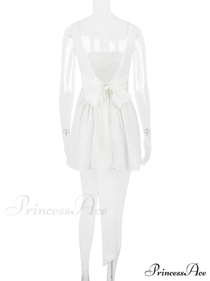 Backless Bow Stylish Mini Dress