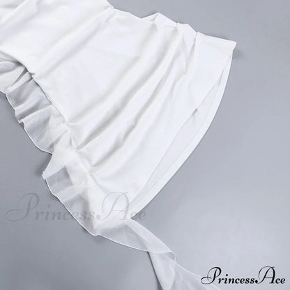Backless Cowl Neck Charming Flower Frill Mini Dress