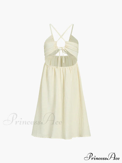 Backless Criss Cross Split Midi Dress