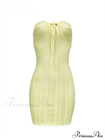 Backless Neck Sleeveless Knitted Mini Dress