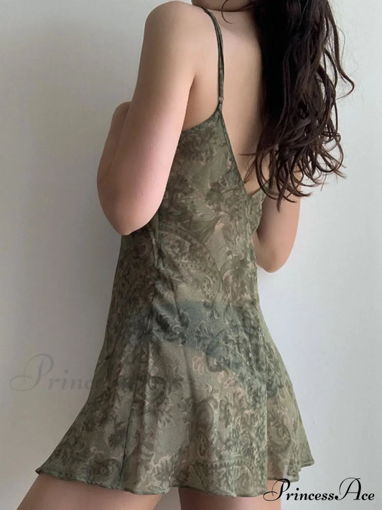 Backless Printed Long Sleeve Mini Dress