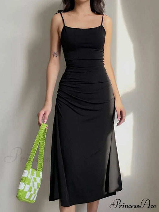 Backless Split One Shoulder Ribbed Maxi Dress