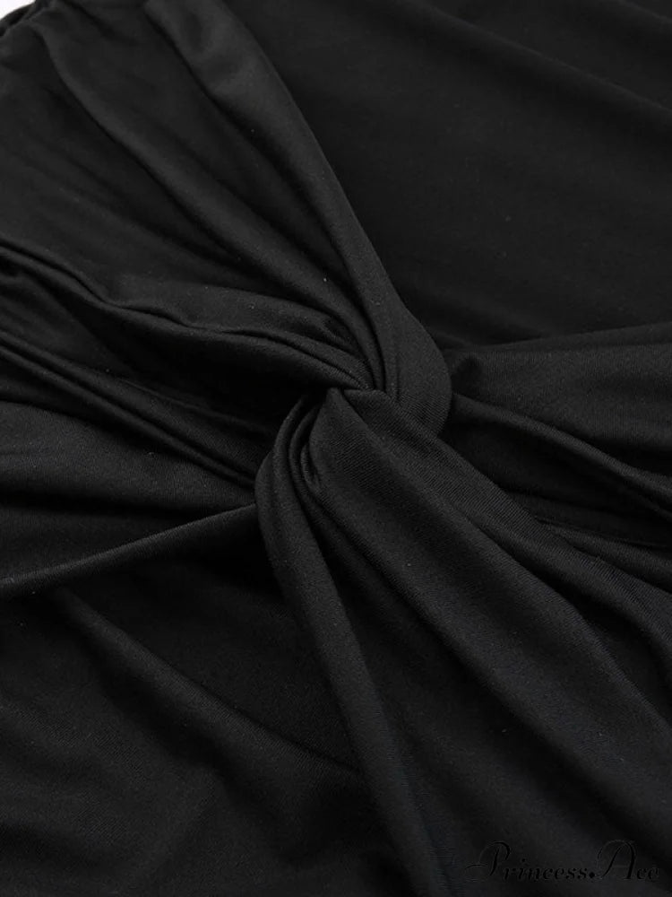 Backless Split One Shoulder Ribbed Maxi Dress