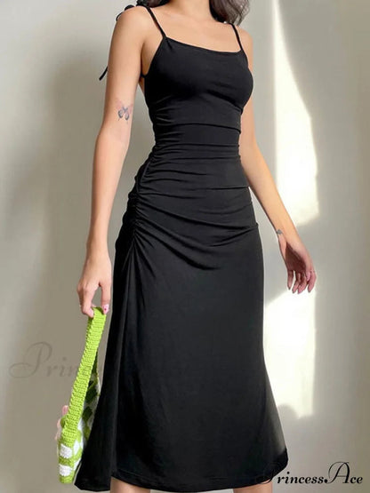 Backless Split One Shoulder Ribbed Maxi Dress